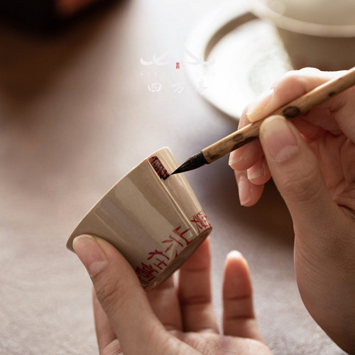 日式手繪茶杯景德鎮女士主人杯品茗杯個人專用高級古樸文創陶瓷