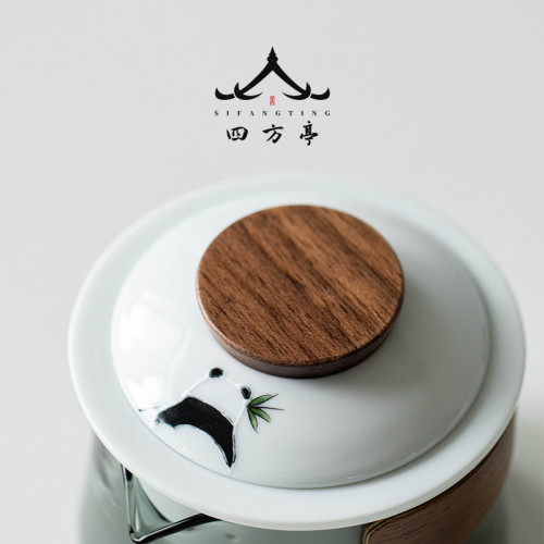 快客杯旅行茶具套裝可攜式功夫茶杯一人熊貓泡茶杯茶壺個人專用