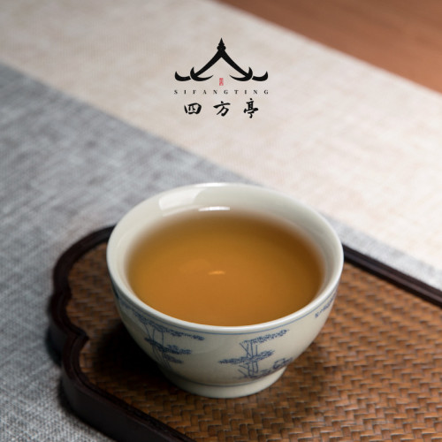 四方亭 復古茶杯禮盒裝景德鎮纏枝蓮主人杯陶瓷中式單杯大號杯子