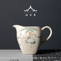 復古中式公道杯陶瓷公杯勻杯茶海大號茶杯分茶器配件功夫茶具