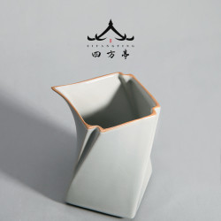 四方亭 創意公道杯茶漏一體套裝茶濾高級公杯汝窰開片過濾茶具
