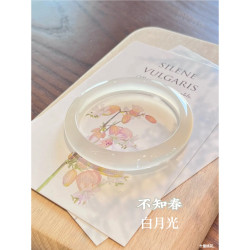 【】天然白月光手鐲玉鐲荔枝凍瑪瑙手鐲冰種玉鐲玉髓鐲子少女