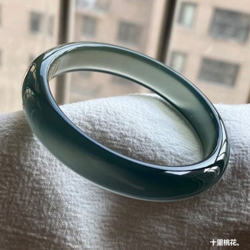 新款庫里藍玉髓手鐲女時尚藍瑪瑙庫里蘭冰透天青凍玉石少女款鐲子