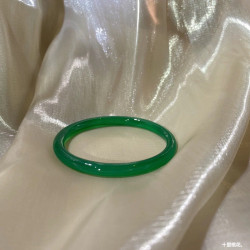 冰種綠玉髓手鐲高冰帝王綠叮噹鐲女款滿綠翡翠色瑪瑙玉石鐲子