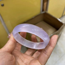 天然瑪瑙玉髓手鐲女高冰紫羅蘭荔枝凍瑪瑙鐲子正圈少女款