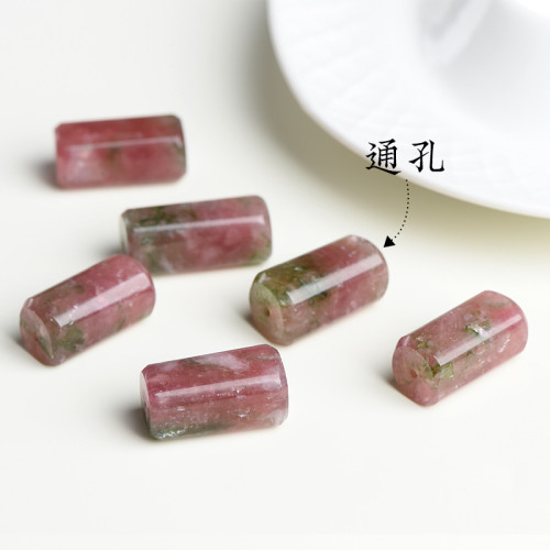 久雅水晶 天然老礦西瓜碧璽桶珠散珠  紅綠碧璽老型珠配件 