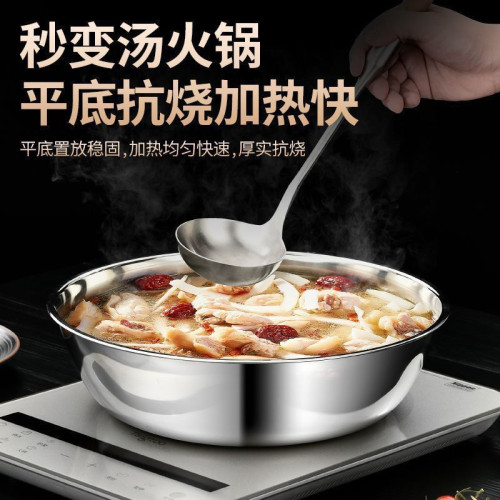 32CM特厚不鏽鋼盆加大和麵盆大容量揉臉盆加厚調料盆洗菜盆平底盆