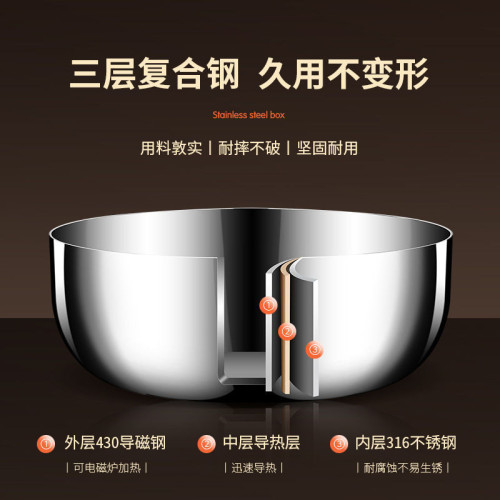 食品級316不鏽鋼32cm和麵盆平底菜盆加深加厚家用耐用廚房火鍋盆