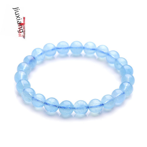 久雅水晶 天然海藍寶散珠 圓珠 DIY手工飾品串珠 半成品 