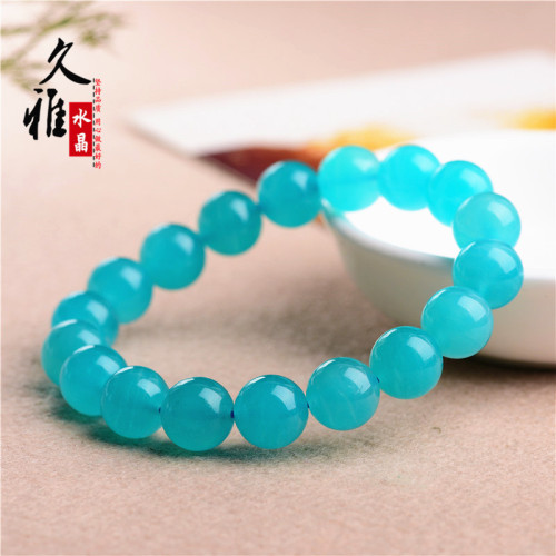 久雅水晶 7A級天河石散珠 天然石半成品 DIY飾品圓珠 