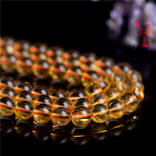 久雅水晶 天然7A級黃水晶散珠 圓珠黃水晶半成品 DIY飾品 