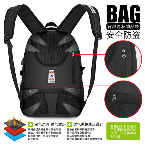 新款雙肩包男士筆記型電腦包usb充電男包 牛津布防水旅行後背包