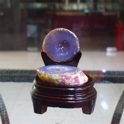 永韻天然瑪瑙水晶原石聚寶盆居家辦公紫水晶洞烏拉圭晶簇擺件