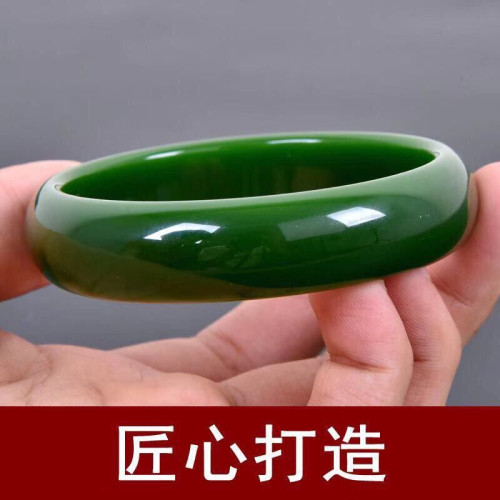 【小額】新疆和田玉碧玉手鐲菠菜綠手鐲旺夫玉鐲子少女媽媽款