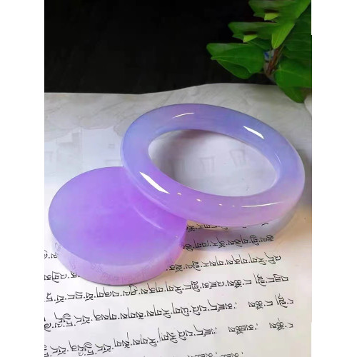 珠寶緬甸礦區老坑天然翡翠手鐲高冰紫羅蘭時尚翡翠玉手鐲女款