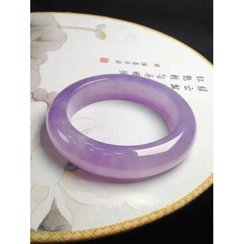 珠寶緬甸礦區老坑天然翡翠手鐲高冰紫羅蘭時尚翡翠玉手鐲女款