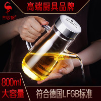 三四鋼 玻璃油壺廚房工具油瓶 醬油醋瓶家用大容量透明防漏油罐