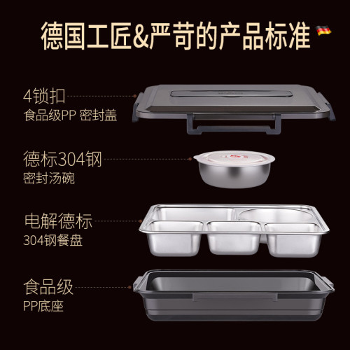 三四鋼 飯盒便當盒食品級不鏽鋼保溫餐盒上班族學生食堂午餐盤