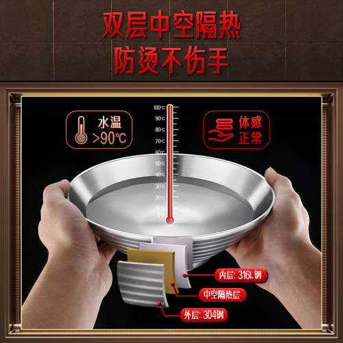 三四鋼 泡麵碗家用大號加深斗笠碗 湯碗日式雙層防燙不鏽鋼拉面碗