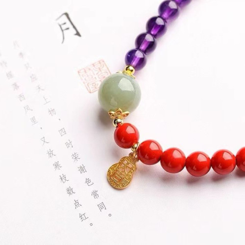天然原礦硃砂精品紅砂雙圈手鏈  精工  精品原創 硃砂含量 高達95