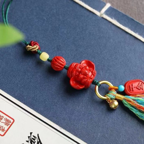天然原礦硃砂精品紅砂「小飛象」 手機掛  包掛 硃砂含量達95以上