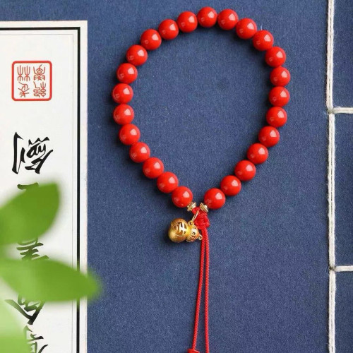 天然原礦硃砂精品紅砂單圈手鏈   精品原創 硃砂含量高達 95 以上