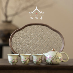 汝窰手抓壺功夫茶具套裝一人茶壺喝茶女士高顔值泡茶壺蓋碗茶杯