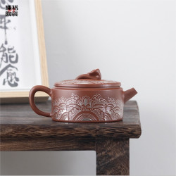 宜興手工紫砂壺名家原礦龍血高檔功夫茶具泡茶壺家用觀滄海漢瓦壺