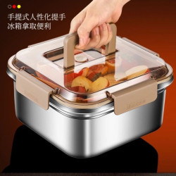 食品級316不鏽鋼保鮮盒手提飯盒學生專用密封收納可攜式水果盒沙拉
