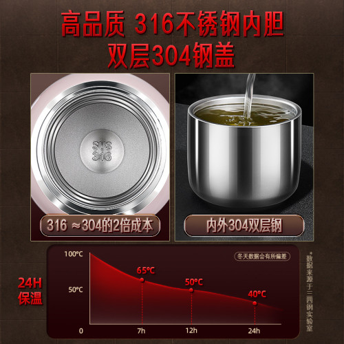 三四鋼 女士迷你口袋杯新款高顔值可攜式旅行保溫杯316不鏽鋼水杯