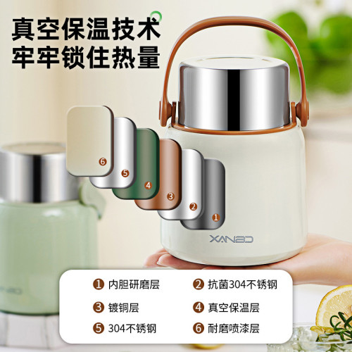鋼蓋燜燒壺304不鏽鋼悶燒杯家用燜燒罐保溫湯桶便捷大容量燜燒壺