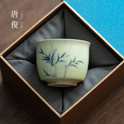 手繪釉下彩功夫茶杯主人杯陶瓷盞個人專用景德鎮喝茶高檔茶具杯子