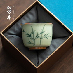 手繪釉下彩功夫茶杯主人杯陶瓷伴手禮對杯景德鎮喝茶高檔茶具杯子