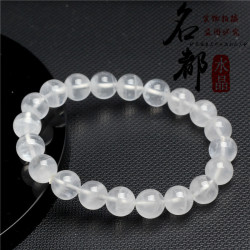 名來都水晶 天然千層白幽靈手鏈 白幽靈圓珠手鏈 DIY時尚飾品
