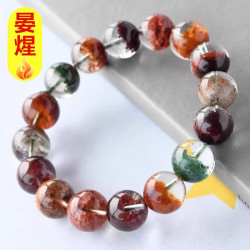 四季幽靈手串男女款聚寶盆半盆天然巴西水晶四季幽靈手鏈手飾情侶