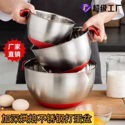 打蛋盆烘焙加厚不鏽鋼盆加深防滑家用廚房洗菜盆沙拉料理碗揉臉盆