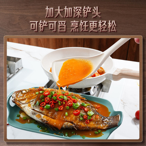 三四鋼矽膠鍋鏟 不粘鍋專用食品級矽膠鏟耐高溫炒菜鏟子防燙