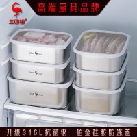 三四鋼冰箱收納盒316L不鏽鋼保鮮盒食品級速凍專用肉類冷凍分裝盒