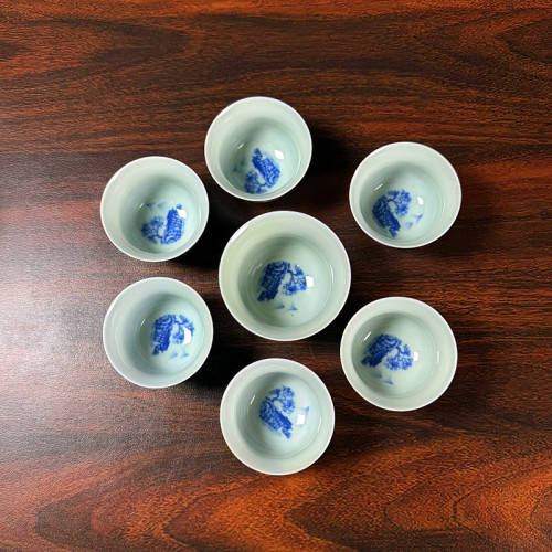 高檔青花瓷手工全套茶具功夫茶具主人杯懸停旋轉三才蓋碗辦公家用