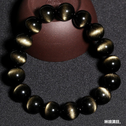 手鏈強光雙眼線貓長眼手串男水晶飾品